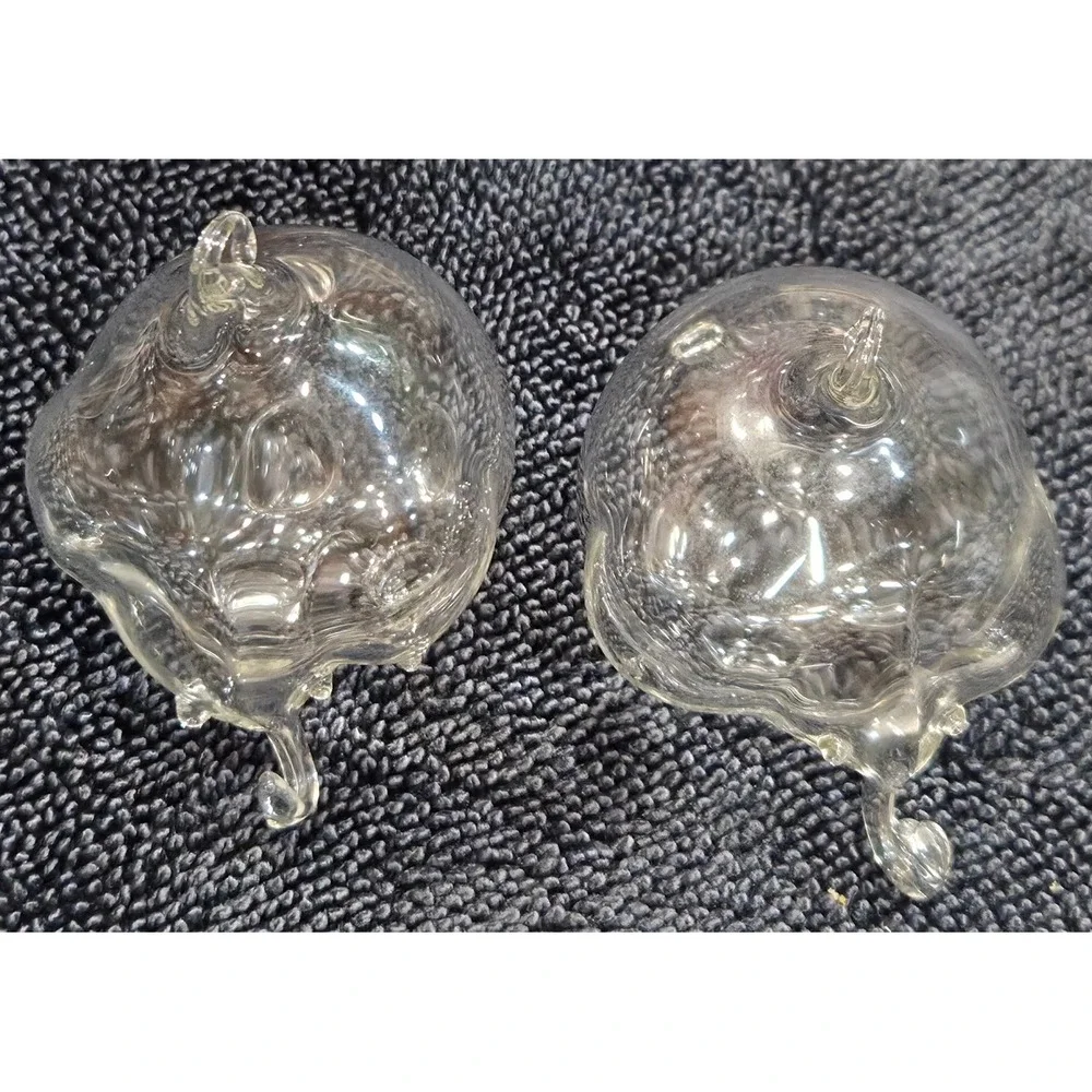 Roberto Niederer Elephants Vintage Hand Blown Glass Ornaments Set/2 Box Italy